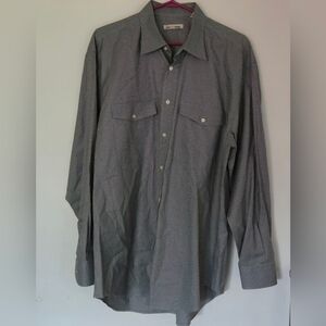 Peter Millar L Blue Brown Houndstooth Cotton Button Down Pocket Shirt